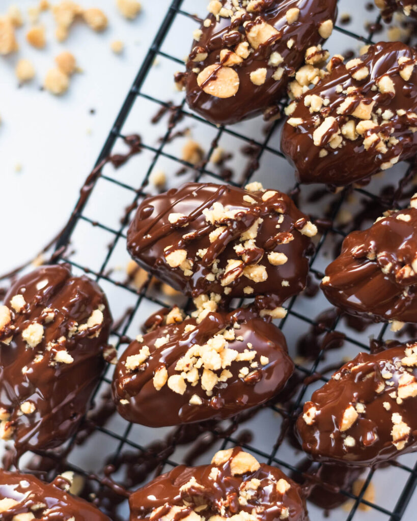 Peanut Butter Stuffed Dates Dipped in Chocolate Savoured Kitchen